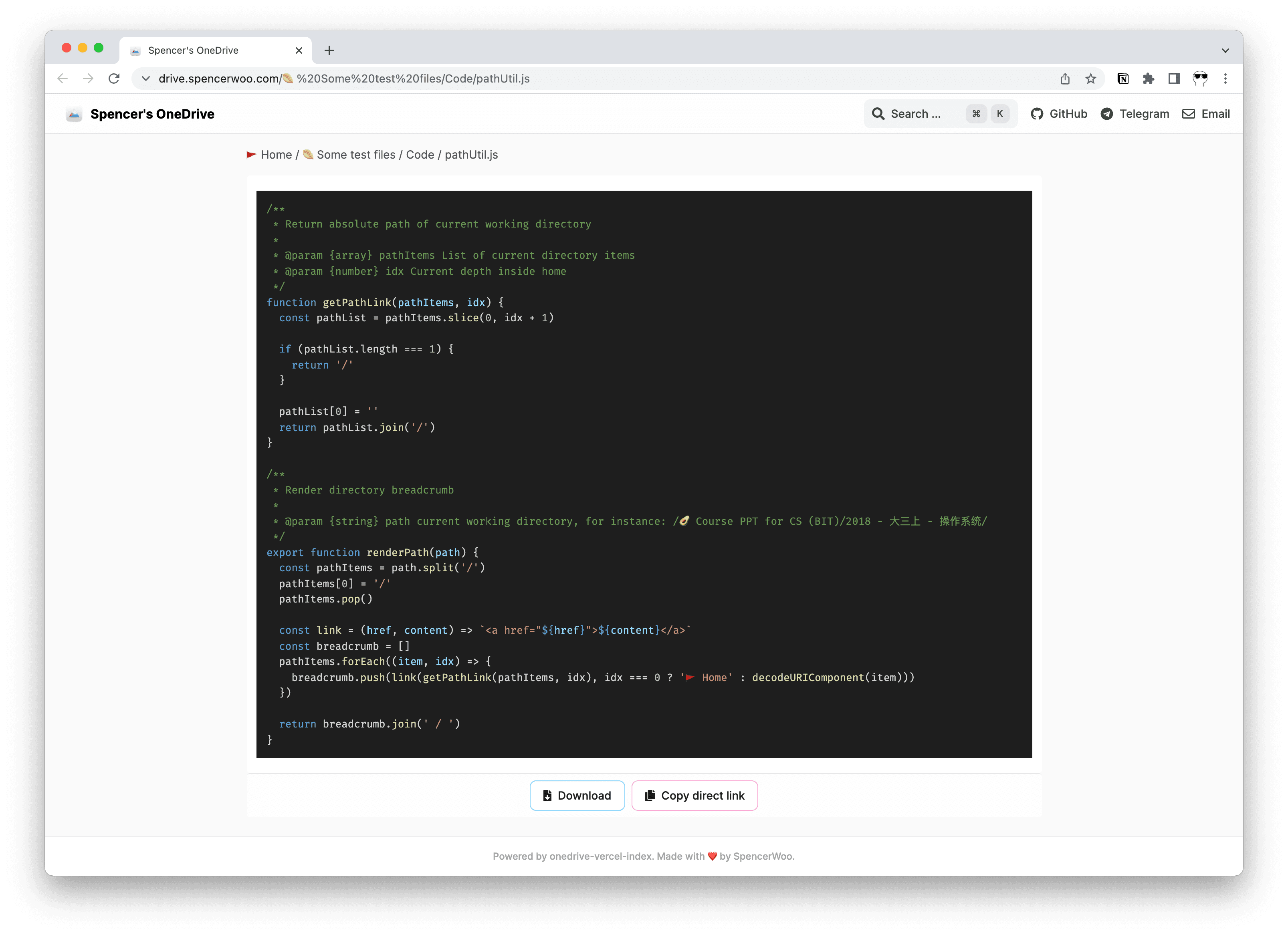 Code preview